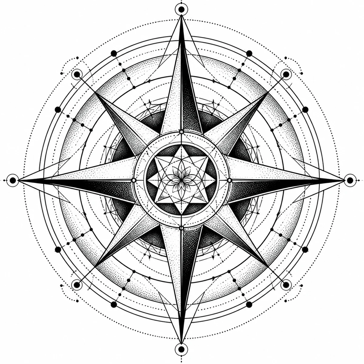 Geometric tattoo design, second example